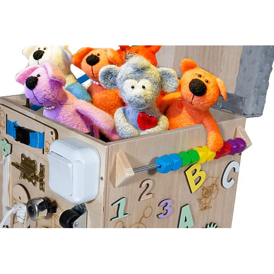 Taburet din lemn Montessori Activity - natural / gri