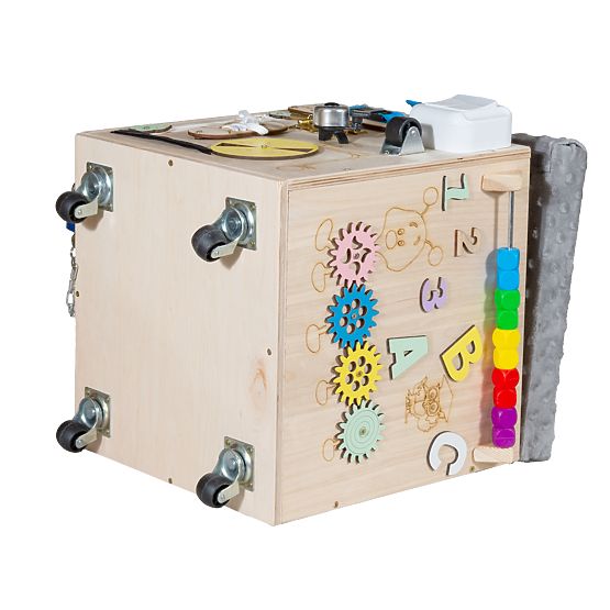 Taburet din lemn Montessori Activity - natural / gri