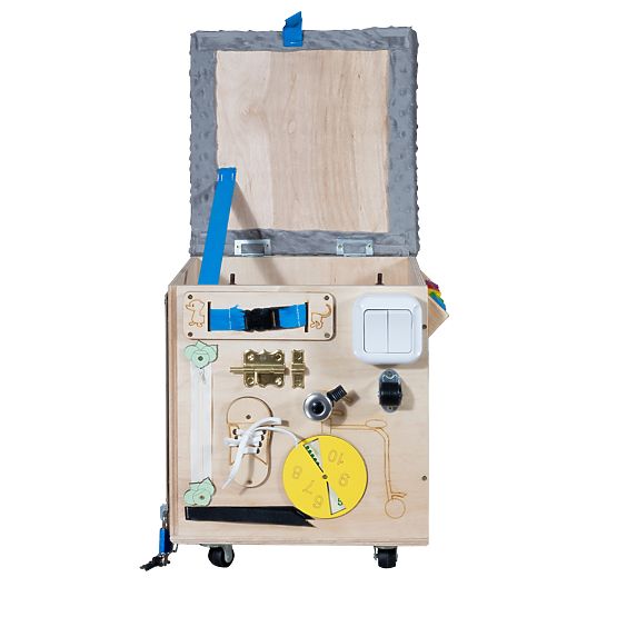 Taburet din lemn Montessori Activity - natural / gri