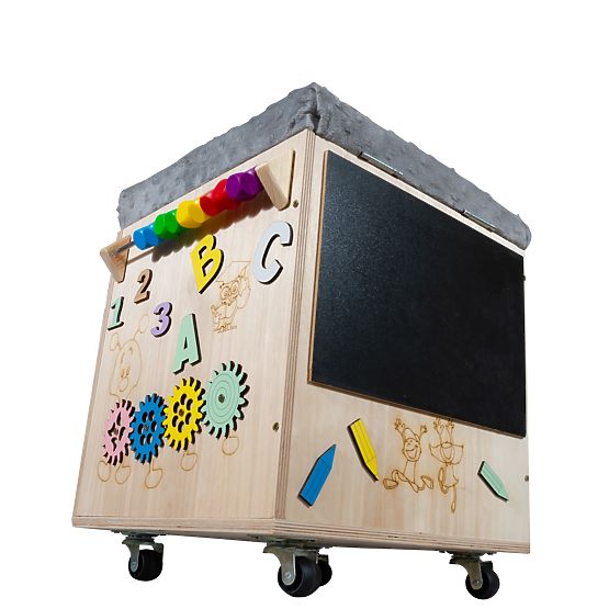 Taburet din lemn Montessori Activity - natural / gri