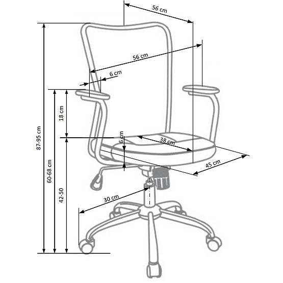 Scaun pentru copii ANDY - gri/negru