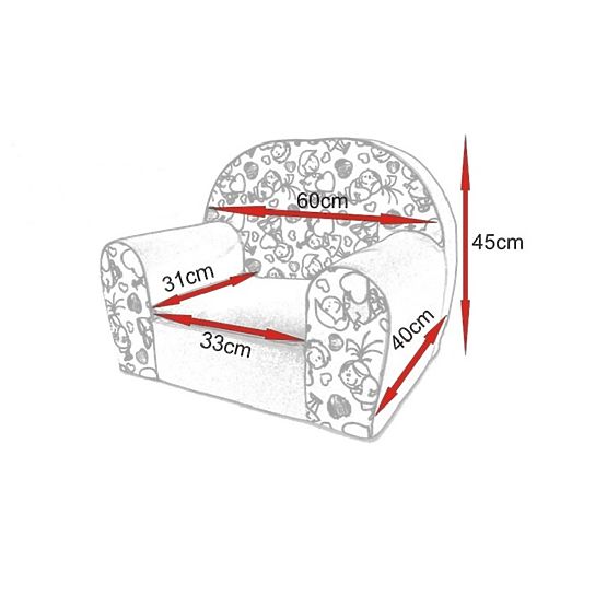 Scaun pentru copii cu tema unor stele-gri