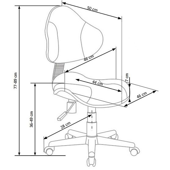 Scaun pivotant pentru copii Flash - gri-verde