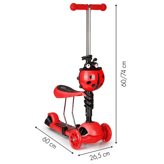 Scooter și bouncer Ladybug - roșu