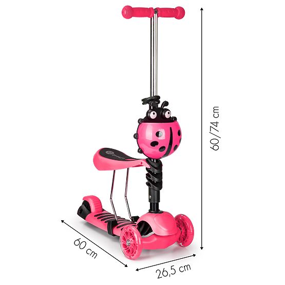 Scooter și bouncer Ladybug - roz