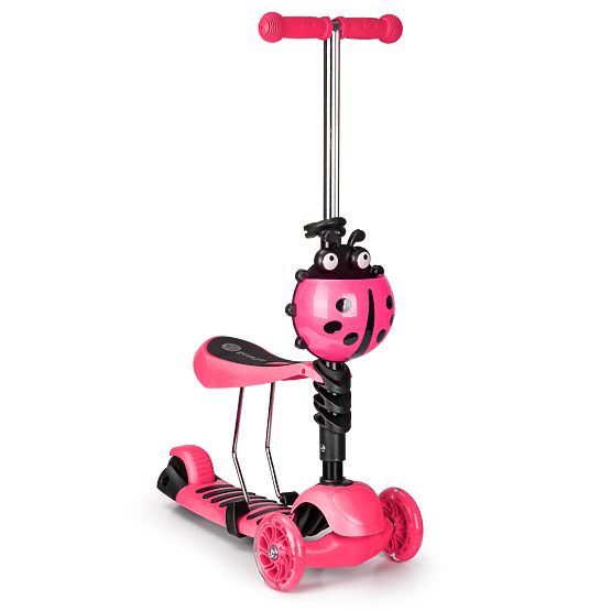 Scooter și bouncer Ladybug - roz