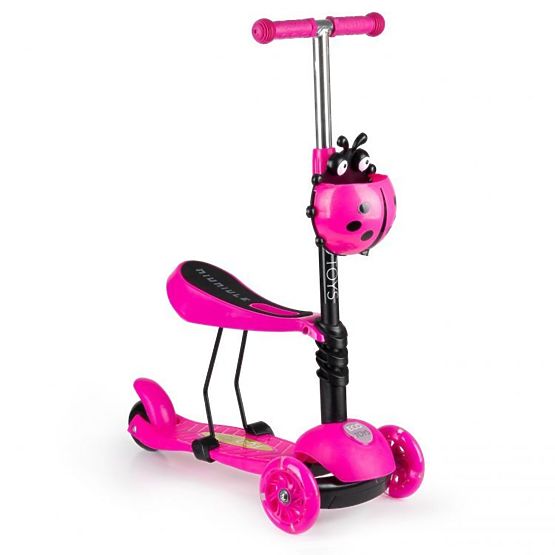 Scuter și bouncer pentru copii Ladybug - roz
