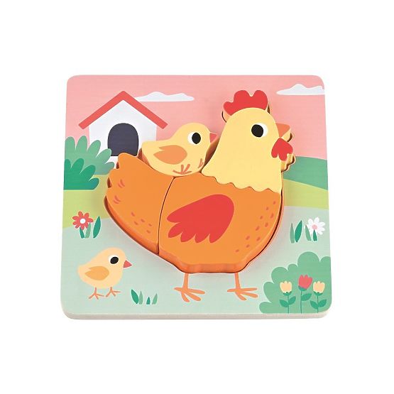 Set de 4 puzzle-uri din lemn Ferma