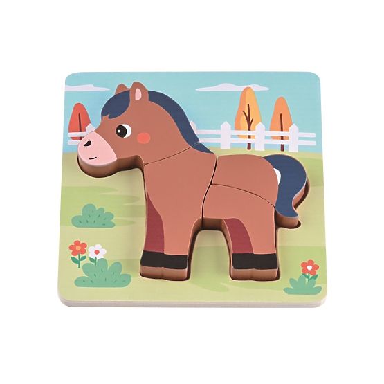 Set de 4 puzzle-uri din lemn Ferma