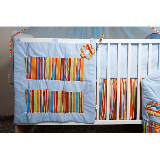 Set de așternuturi de pat pentru copii 120 x 90 cm.cu tema unor flori albastre