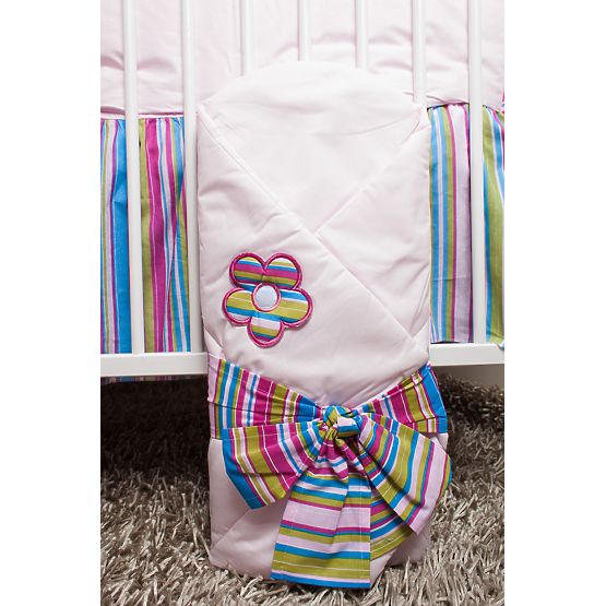 Set de așternuturi de pat pentru copii 120 x 90  cm.cu tema unor flori roz