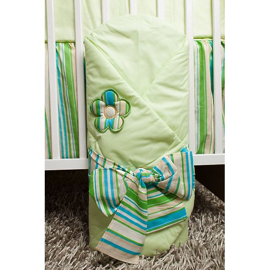 Set de așternuturi de pat pentru copii 120 x 90  cm.cu tema unor flori verzi