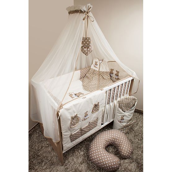 Set de așternuturi de pat pentru copii 135 x 100 cm.cu tema unui iepuraș maro
