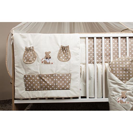 Set de așternuturi de pat pentru copii 135 x 100 cm.cu tema unui iepuraș maro