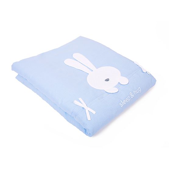 Set de asternuturi pentru patut in 3 piese sleep & hug-albastru