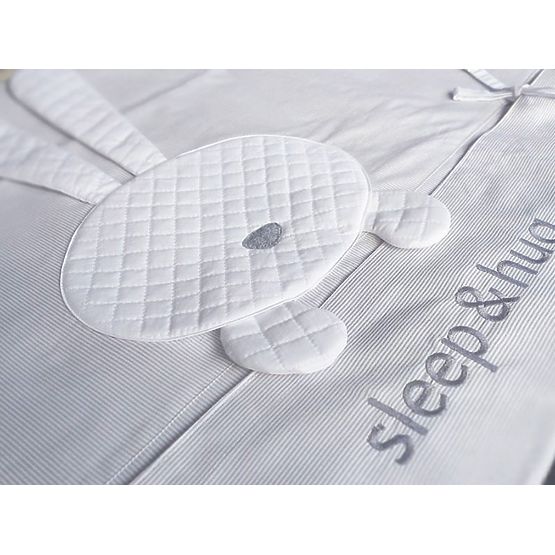 Set de asternuturi pentru patut in 3 piese sleep & hug-albastru