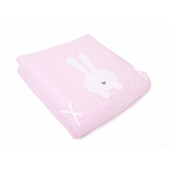 Set de asternuturi pentru patut in 3 piese sleep&hug roz