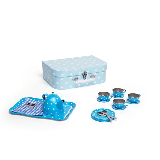 Set de ceai cu buline albastre Bigjigs Toys