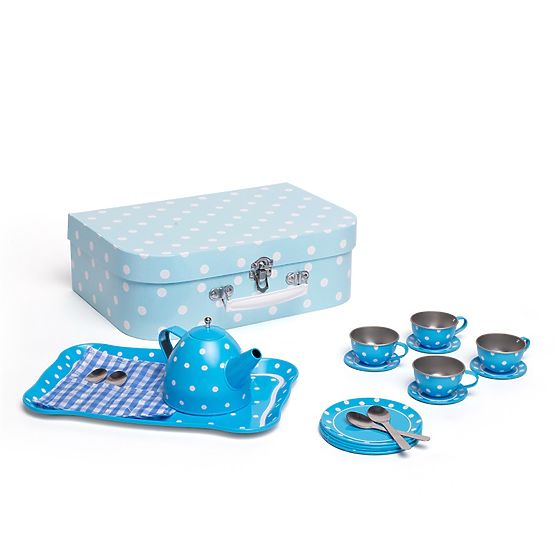 Set de ceai cu buline albastre Bigjigs Toys