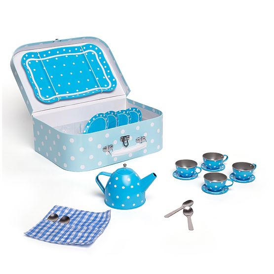 Set de ceai cu buline albastre Bigjigs Toys
