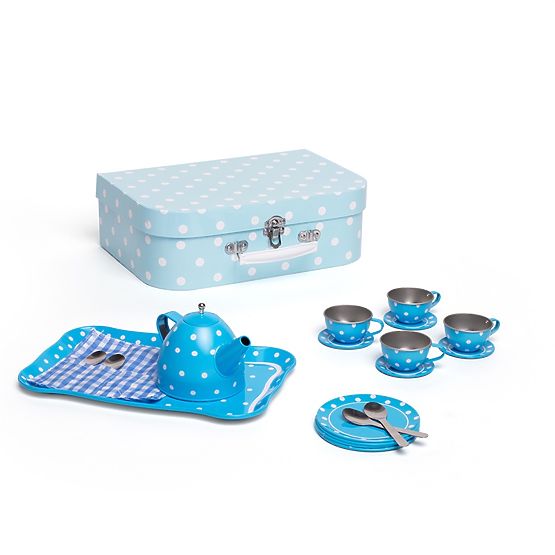 Set de ceai cu buline albastre Bigjigs Toys