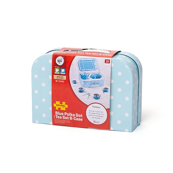 Set de ceai cu buline albastre Bigjigs Toys