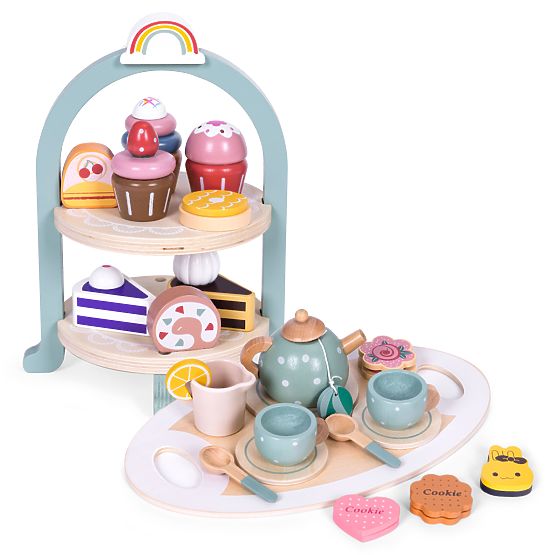 Set de ceai și cafea cu dulciuri, cești, ceainic, tavă ECOTOYS