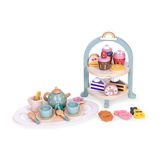 Set de ceai și cafea cu dulciuri, cești, ceainic, tavă ECOTOYS