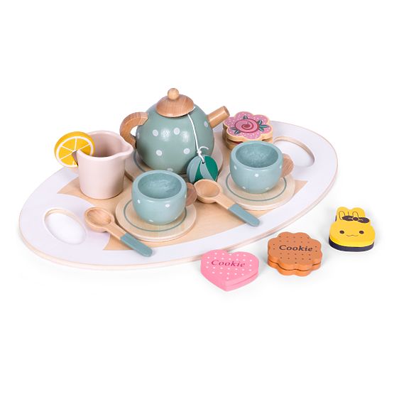 Set de ceai și cafea cu dulciuri, cești, ceainic, tavă ECOTOYS