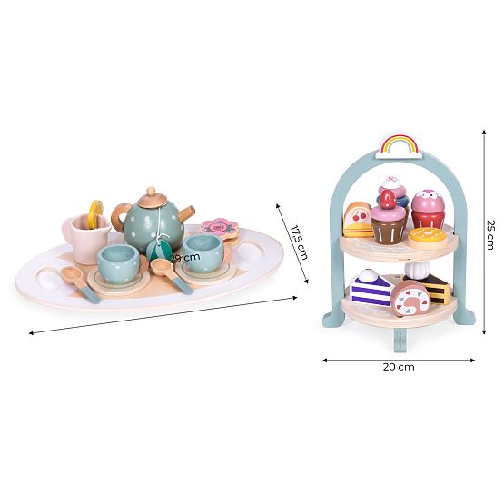 Set de ceai și cafea cu dulciuri, cești, ceainic, tavă ECOTOYS