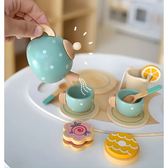 Set de ceai și cafea cu dulciuri, cești, ceainic, tavă ECOTOYS