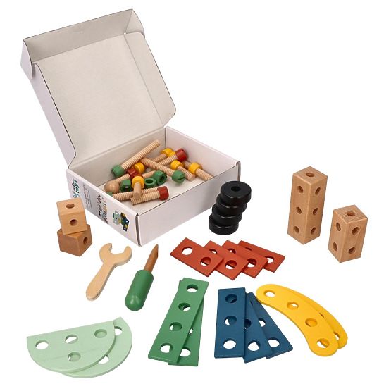 Set de construcție din lemn cu 40 de piese