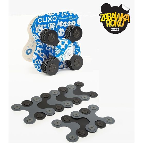 Set de construcție magnetică Designer Pack Clixo, Negru