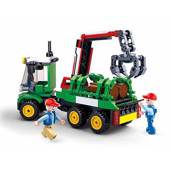 Set de construcție Sluban Town Ferma M38-B0778 - Tractor cu remorcă pentru bușteni