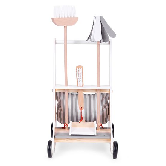 Set de curățenie din lemn cu cărucior ECOTOYS