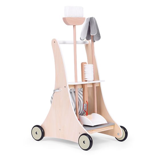 Set de curățenie din lemn cu cărucior ECOTOYS