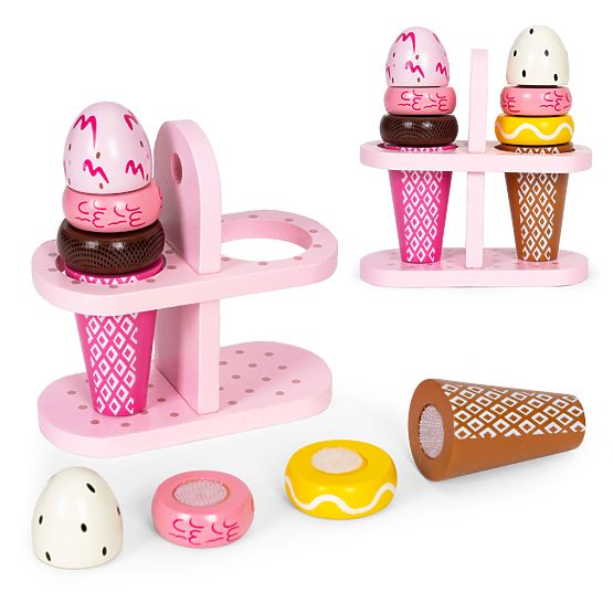 Set de înghețate din lemn cu arici pentru copii 9 piese ECOTOYS