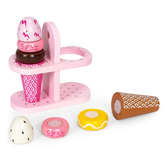 Set de înghețate din lemn cu arici pentru copii 9 piese ECOTOYS