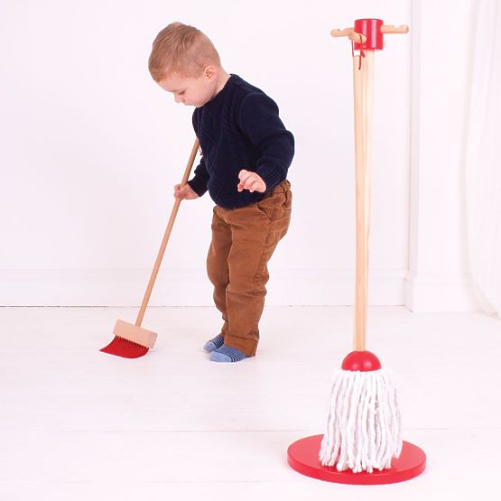 Set de joacă de curățenie Bigjigs Toys roșu