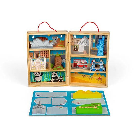 Set de joacă din lemn pentru călători Bigjigs Toys