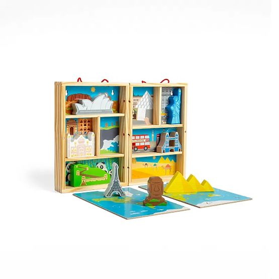 Set de joacă din lemn pentru călători Bigjigs Toys