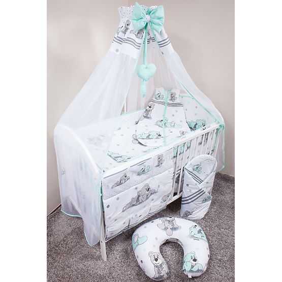 Set de lenjerie de pat cu ursuleți de plus de 120 x 90 cm-verde