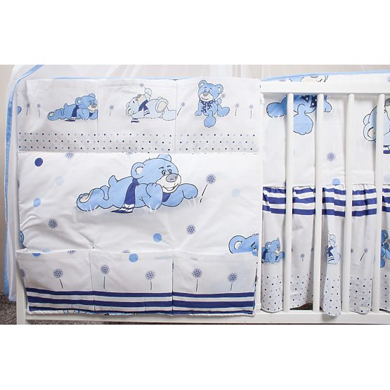 Set de lenjerie de pat cu ursuleți de plus de 135 x 100 cm-albastru