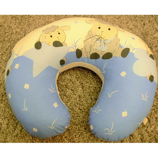 Set de lenjerie de pat pentru pătuțuri 120 x 90 cm-cu tema unui miel-albastre