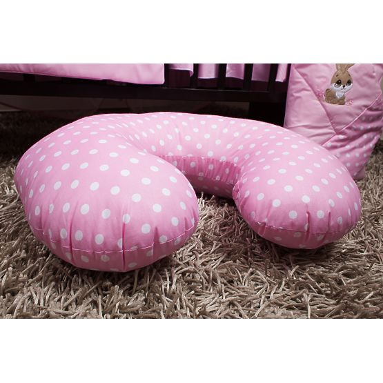 Set de lenjerie de pat pentru pătuțuri 135 x 100 cm cu motivul unui iepuraș roz