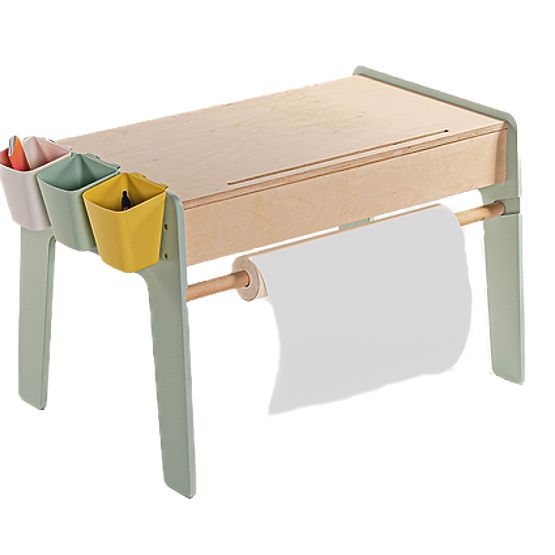 Set de masă și două scaune pentru copii cu accesorii - mentă