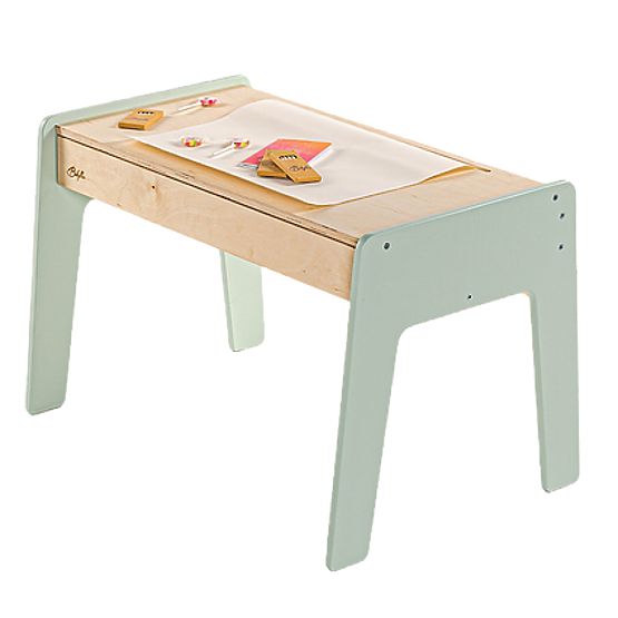 Set de masă și două scaune pentru copii cu accesorii - mentă