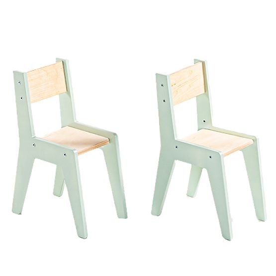 Set de masă și două scaune pentru copii cu accesorii - mentă