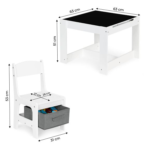 Set de masă și scaune din lemn pentru copii ECOTOYS