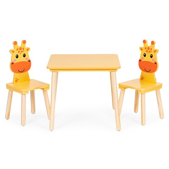 Set de mobilier pentru copii masă + 2 scaune girafă ECOTOYS